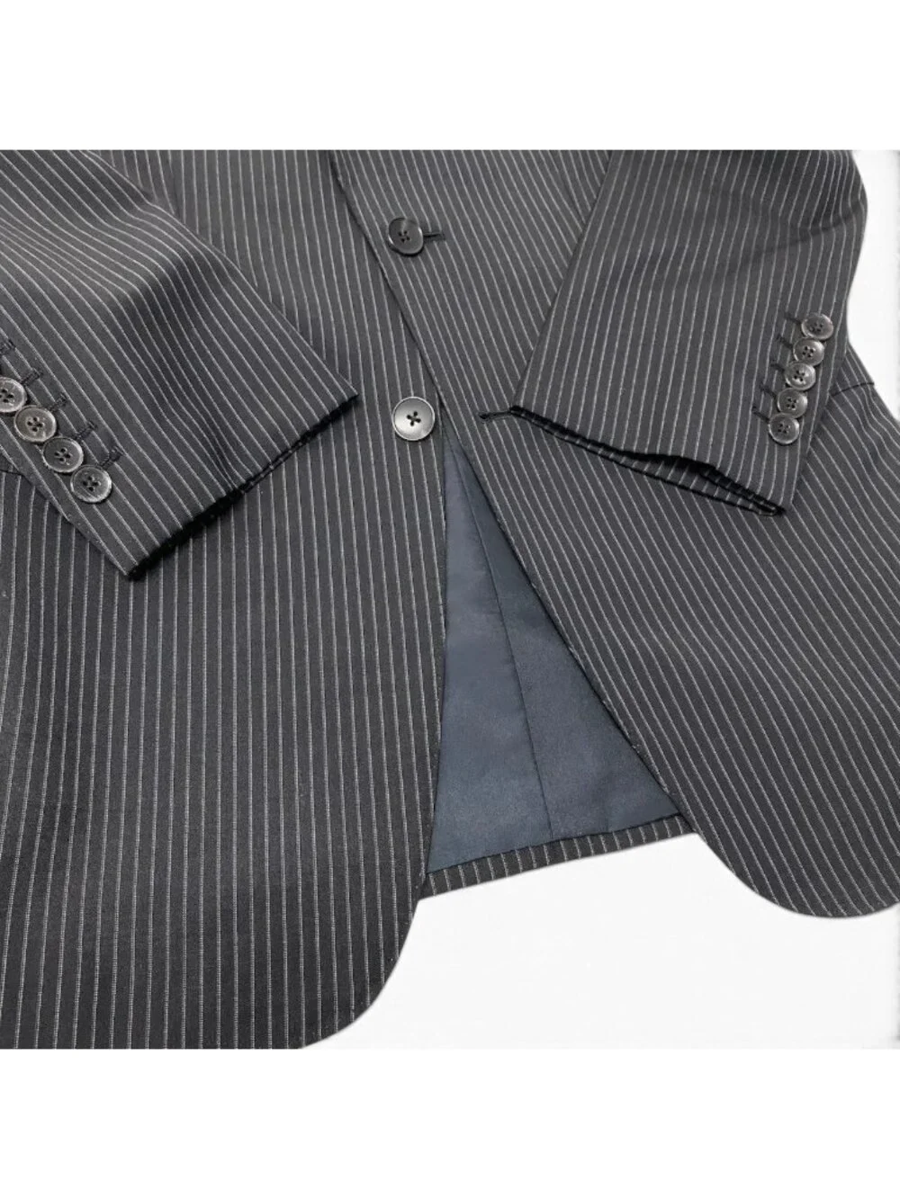Gucci Tom Ford Era Peak Lapel Suit Set Tailored Jacket Trousers Stripe Gray